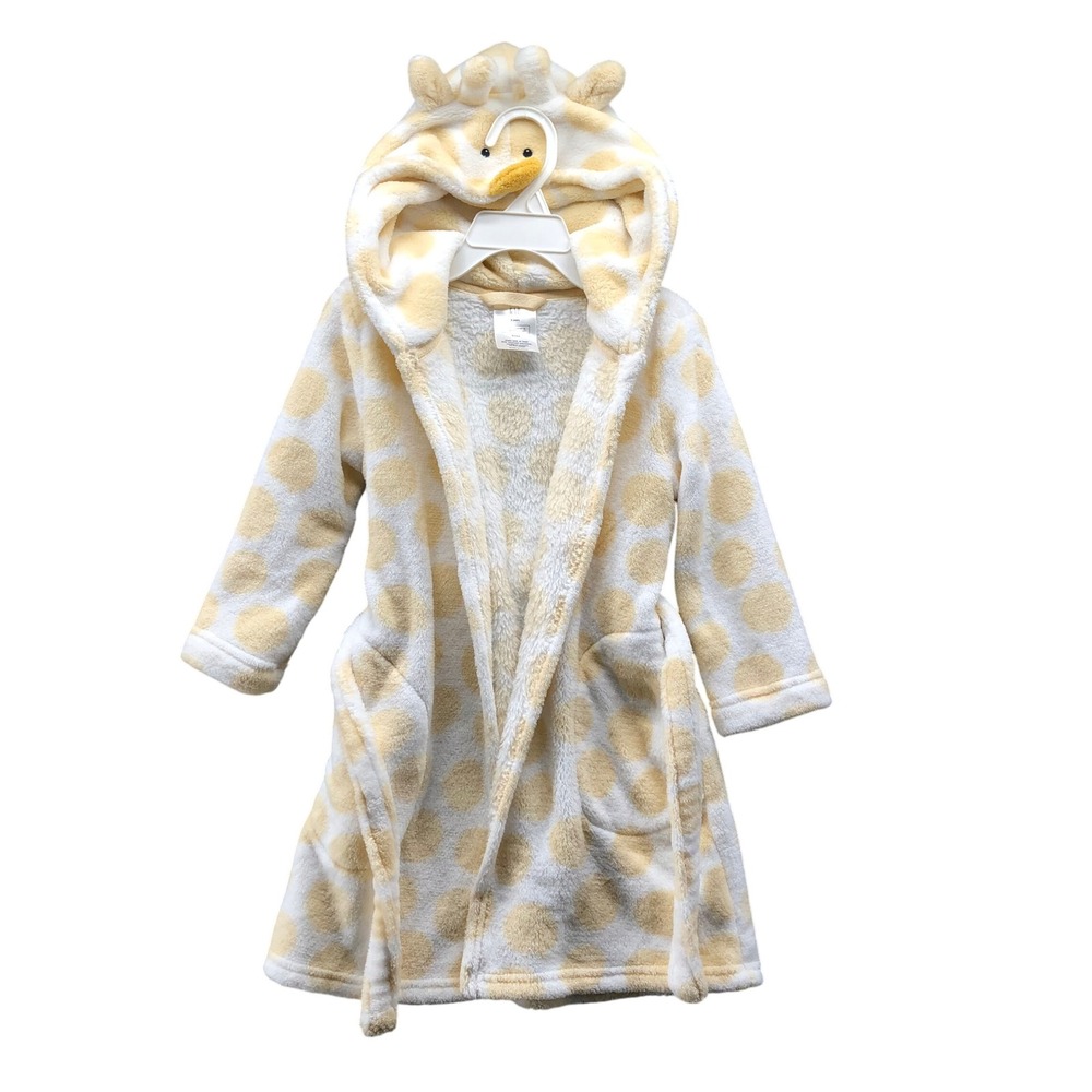 Gap Kids 3T Giraffe Plush Bathrobe Yellow Hooded Lounge‎ Toddler Boys Girls